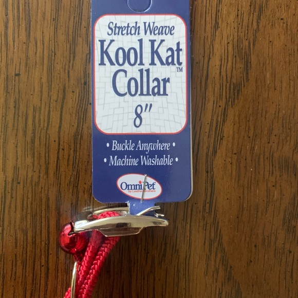 Red Kool Kat Elastic Cat Safety Collar with Bell, Red, 8" - Picture 10 of 11